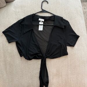 WeWoreWhat Black Sheer Top